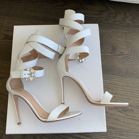 Gianvito Rossi Portofino Strappy White Stiletto Sandal 37 - Picture 2 of 6